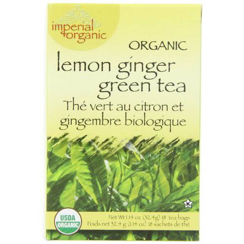 Uncle Lee’s Organic Lemon Ginger Green Tea, 100% Natural Premium Green Tea Bags, Fresh Flavor, Enjoy with Honey, Hot Tea or Iced Tea Beverages, 4 Pack - 18 Tea Bags per Box