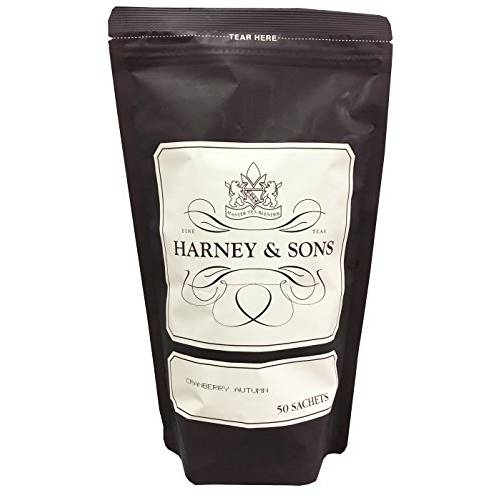 Harney & Sons Cranberry Autumn, Fruity Black Tea, Cranberry & Orange Flavors, 50 Count