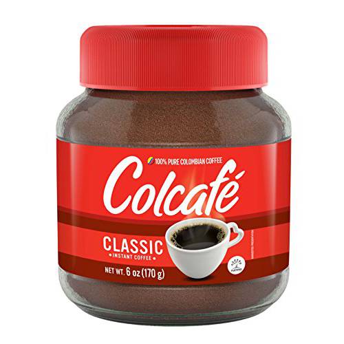 Colcafé Classic Instant Coffee Jar| Unique Taste & Aroma | Ready in Seconds | 100% Colombian Coffee | 6 Ounce (Pack of 4)