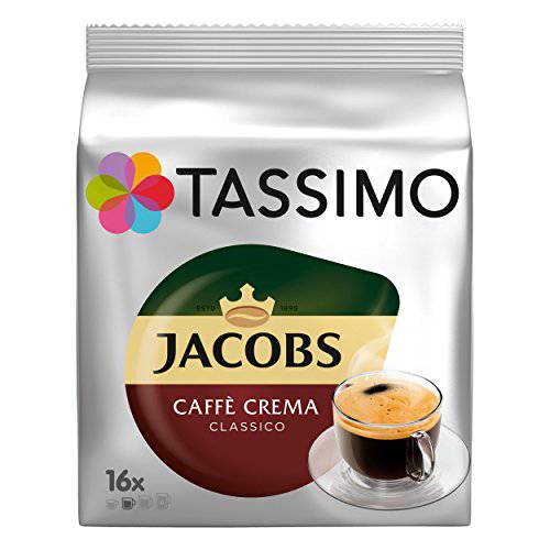 Tassimo Jacobs Caffè Crema Classico, Coffee with Fine Cream, 16 T-Discs