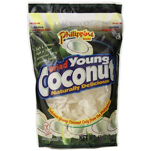 Philippine Brand Dried Young Coconut Snacks, 18 Ounce