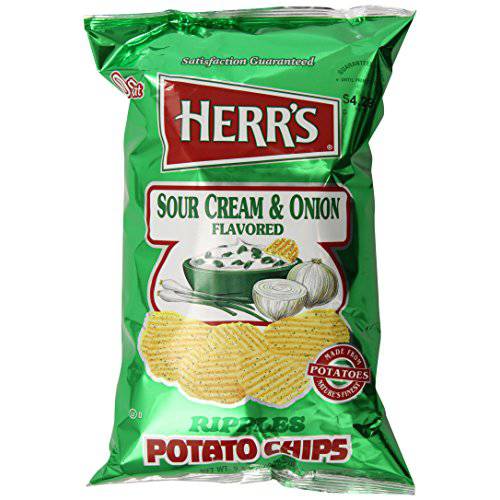 Herr’s Sour Cream and Onion Potato Chips, 9 Ounce (Pack of 1) (package may vary)