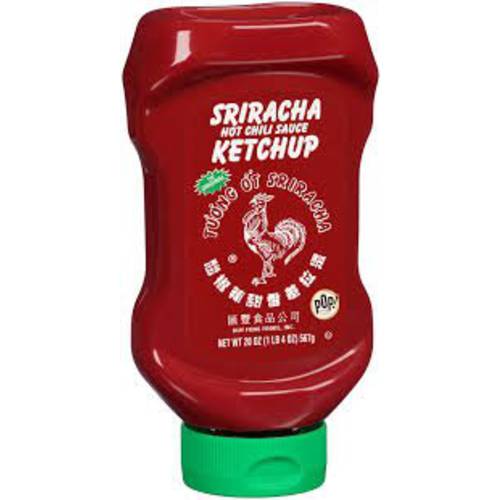 Sriracha Hot Chili Sauce Ketchup 1- 20oz. Bottle Squeeze Top