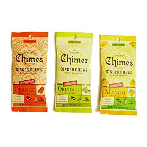 Chimes’ Ginger Chews - Variety 3 Pack - Original, Mango, and Orange
