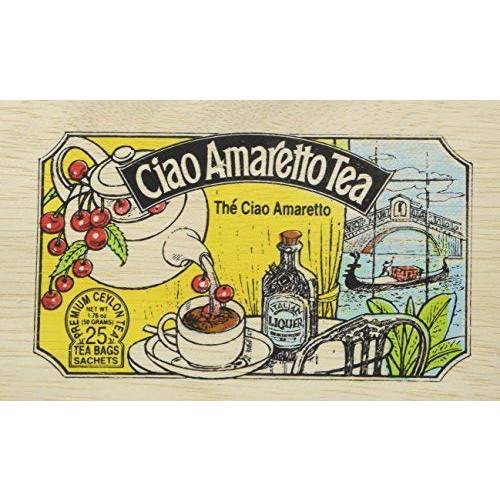 The Metropolitan Tea Company 62WD-618B-138 Ciao Amaretto 25 Teabags in Wood Box