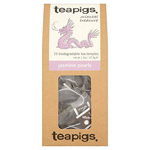 Teapigs Jasmine Pearls Tea Bags Made with Whole Leaves, 15 Count (Pack of 1)