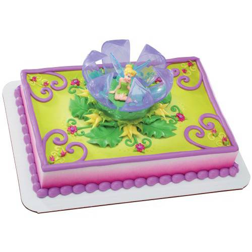 Decopac Set Disney Tinkerbell In Flower Cake Topper, 1-Piece Cake Decoration, Magical Birthday Cakes with This Stunning Fairy Decoration, 13162