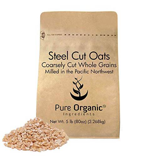 Pure Original Ingredients Steel Cut Oats (5 lb) Irish Oatmeal, Eco-Friendly Packaging