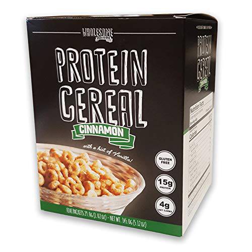 Protein Cereal, Low Carb Cereal, High Protein Cereal, 15g Protein, 6g Net Carbs, High Performance Cereal, 5 Individual Macro-Controlled Packages (Cinnamon)