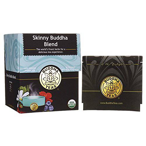Buddha Teas Organic Skinny Buddha Blend - OU Kosher, USDA Organic, CCOF Organic, 18 Bleach-Free Tea Bag