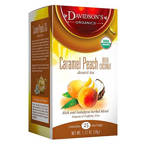 Davidson’s Tea Caramel Peach with Coconut, 25 Count Tea Bag