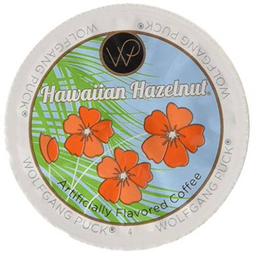 Wolfgang Puck Hawaiian Hazelnut Flavored Coffee Single Serve Cups for Keurig, 48 Count