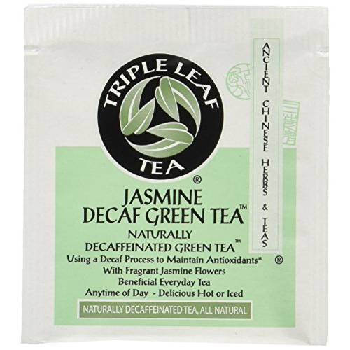 Triple Leaf Tea Jasmine Green Tea Decaffeinated Tea Bags, Pack of 2