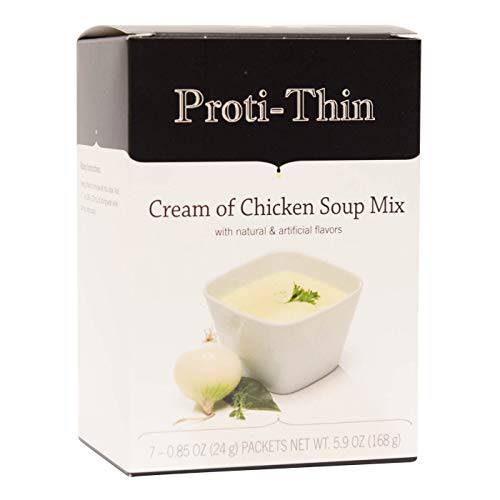 Proti-Thin High Protein Cream of Chicken Soup, Healthy Instant Diet Soup Mix, Gluten-Free, 1 Pack of 7 Servings