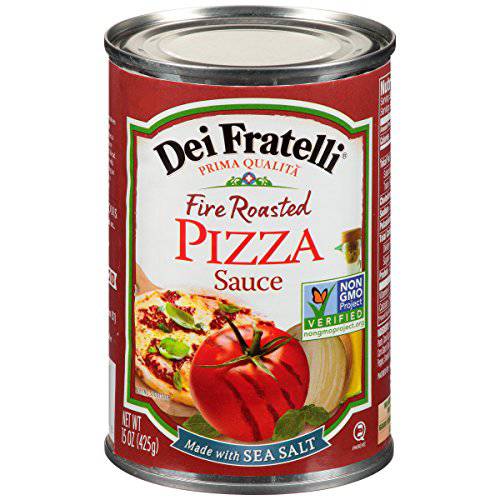 Dei Fratelli Fire Roasted Pizza Sauce - All-Natural Vine-Ripened Richness - No Water Added – Non-GMO, Gluten-Free (15 oz. Cans, 6 pack)