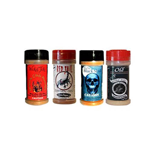 Chili Powder Gift Set Ghost Pepper Scorpion Habanero Hot Chili Spice 4 Pack