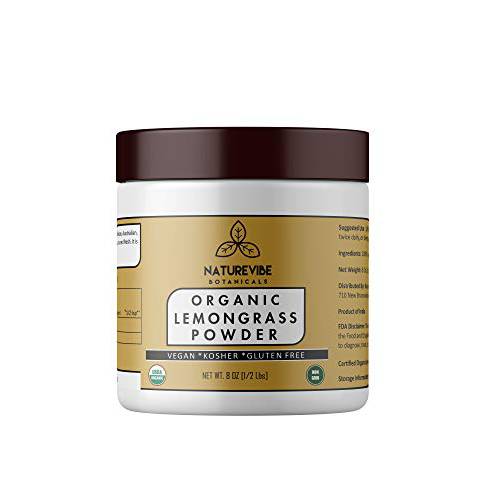 Natrevibe Botanicals Organic Lemongrass Powder, 8 ounces