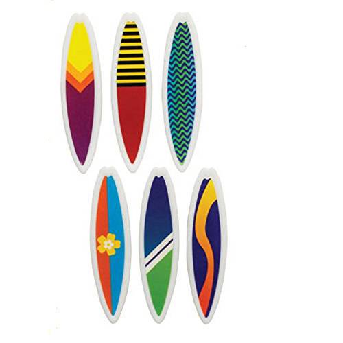 Oasis Supply 12 Count Surfboards Cake and Cupcake Toppers, Assorted