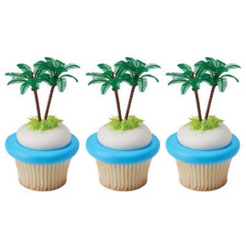 Bag of 12 ~ Palm Tree Picks ~ Cake / Cupcake Topper