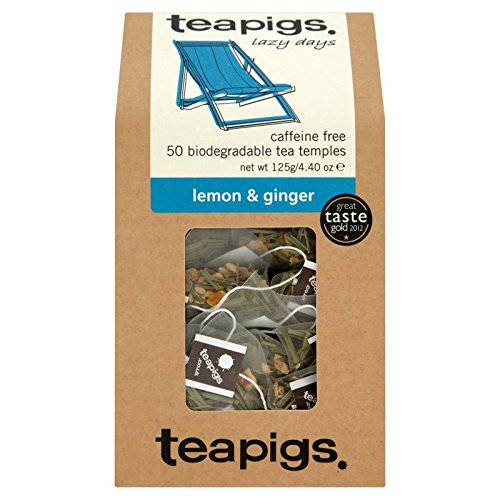 teapigs Herbal Tea Bags Made With Whole Leaves Pack of Tea bags, Ginger Lemon, 50 Count