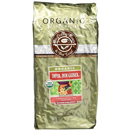 The Coffee Bean & Tea Leaf, Organic Papua New Guinea Coffee, Medium-Dark Roast Whole Coffee Beans, 32 Ounce Bag