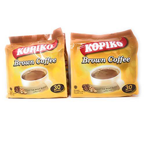 Kopiko Instant 3 in 1 Brown Coffee - 30 Packets/Bag (26.5 Oz per Pack), Pack of 2