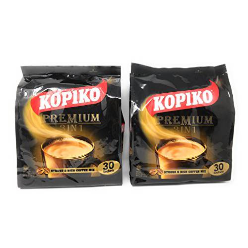 2 Packs Kopiko 3 in 1 Instant Coffee, 21.2 oz, (30 Sachets)