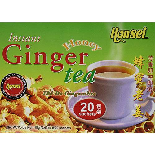 Honsei Instant Ginger Honey Tea, 40 Count