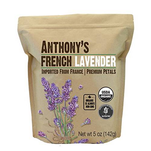 Anthony’s Organic French Lavender Petals, 5 oz, Extra Grade, Dried, Gluten Free & Non GMO