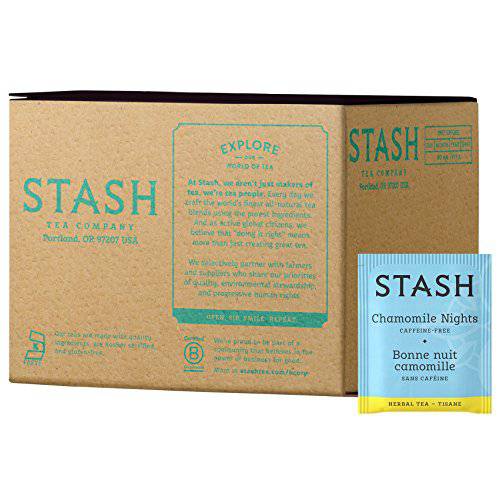Stash Tea Chamomile Nights Herbal Tea, Box of 100 Tea Bags (Packaging May Vary)