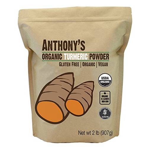 Anthony’s Organic Turmeric Root Powder, 2 lb, Curcumin Powder, Gluten Free & Non GMO