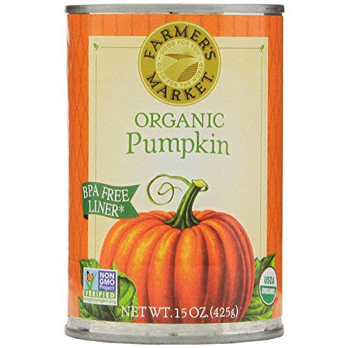 Farmer’s Market Foods Canned Organic Pumpkin Puree, 15 Ounce (Pack of 12)