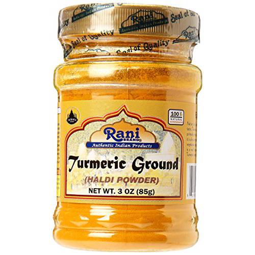 Rani Turmeric (Haldi) Root Powder Spice, (High Curcumin Content) 3oz (85g) PET Jar ~ All Natural | 100% Pure, Salt Free | Vegan | Gluten Friendly | NON-GMO | Indian Origin