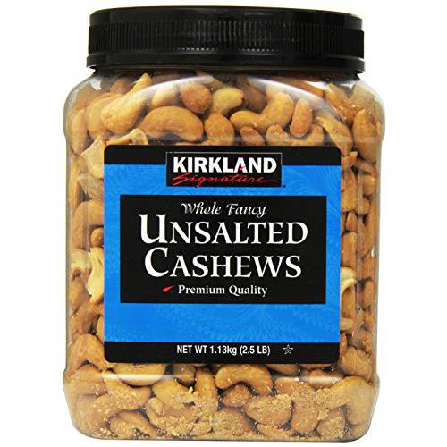 Kirkland Signature Unsalted Cashews, 2.5 Lb, 2 Pack, 1count