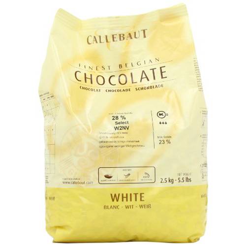 Belgian White Chocolate Baking Callets (Chips) - 1 bag, 5.5 lbs