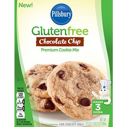 Pillsbury Gluten Free Premium Cookie Baking Mix, Chocolate Chip, 17.5 Ounce, Pack of 12