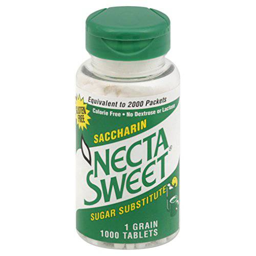 Necta Sweet Saccharin Tablets, 1-Grain, 1000 Tablet Bottle
