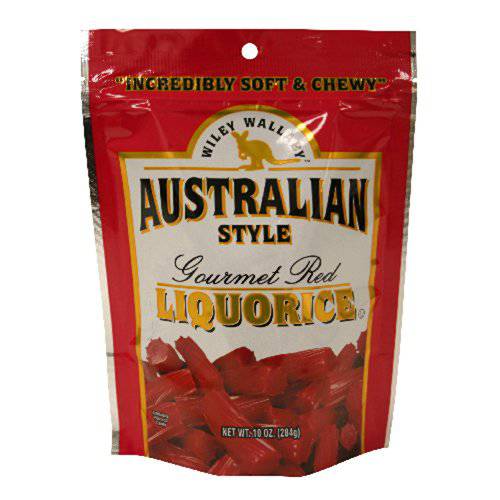 Wiley Wallaby Gourmet Australian Style Liquorice Gourmet Red Liquorice, 10-Ounce (Pack of 8)