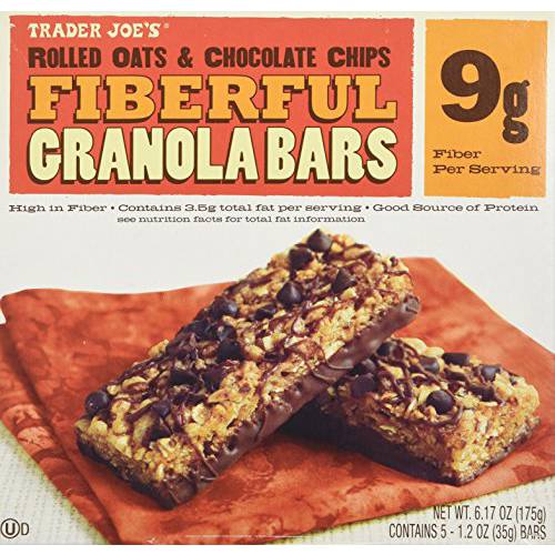 2 Boxes Trader Joe’s Fiberful Granola Bars Rolled Oats & Chocolate Chips 9 g Fiber