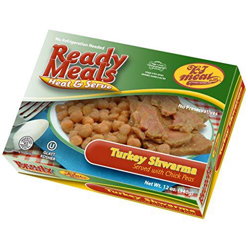 Kosher Turkey Shawarma, MRE Meat Meals Ready to Eat, Gluten Free (1 Pack) Prepared Entree Fully Cooked, Shelf Stable Microwave Dinner – Travel, Military, Camping, Emergency Survival Protein Food Kit