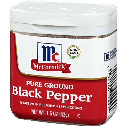 McCormick Pure Ground Black Pepper, 1.5 oz (Pack of 12)