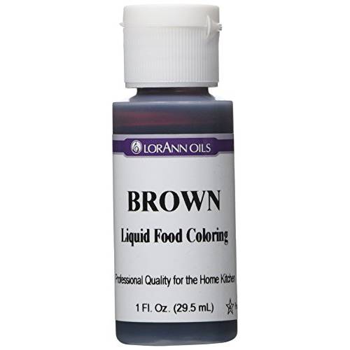 LorAnn Brown Liquid Food Color, 1 ounce squeeze bottle
