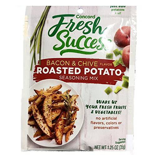 Concord Foods Roasted Potato Bacon & Chive Seasoning Mix 1.25oz Package (VALUE Case of 18 Packages)