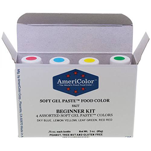 Food Coloring AmeriColor - Beginner Kit Soft Gel Paste, 4 .75 Ounce Bottles