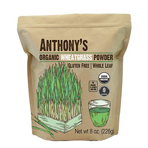 Anthony’s Organic Wheatgrass Powder, 8 oz, Grown in USA, Whole Leaf, Gluten Free, Non GMO