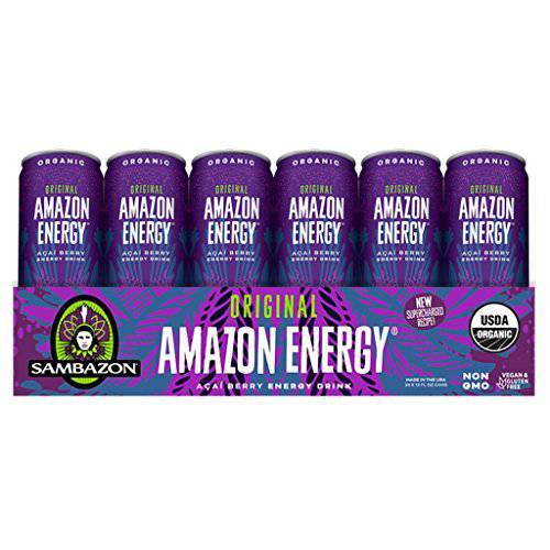 Sambazon Organic Amazon Energy Drink, Original Acai Berry, 12 Ounce (Pack of 24)