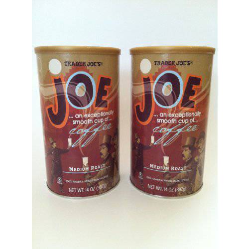 Trader Joe’s Joe Coffee, Medium Roast, 100% Arabica Whole Bean Coffee with an Exceptionally Smooth CUP of Coffee - 2 Pack of 14 Oz