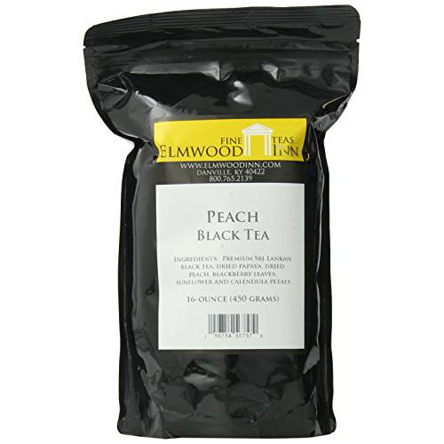 Elmwood Inn Fine Teas, Peach Black Tea, 16-Ounce Pouch
