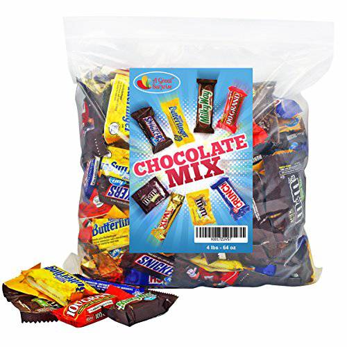 Chocolate Variety Pack Mix - All Your Favorite Chocolate Bars- 4 LB - Bulk Candy- Stocking Stuffer