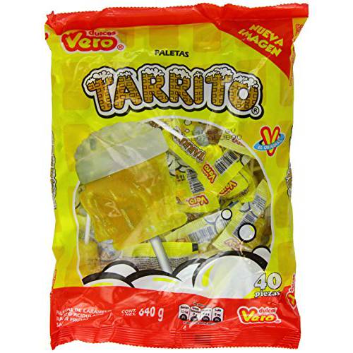 Vero Mexican Candy Tarrito Fruit Flavored Lollipops - 40Piece